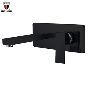 HIMARK Wall Mount Single Lever Matte Black Bathroom Sink Faucet
