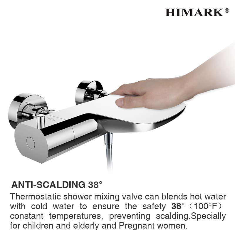  Intelligent Anti Scald Thermostatic Rain Shower Faucet Set