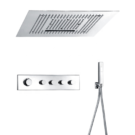 Luxury Multi Function Thermostatic Shower System with LED Ceiling Shower Head