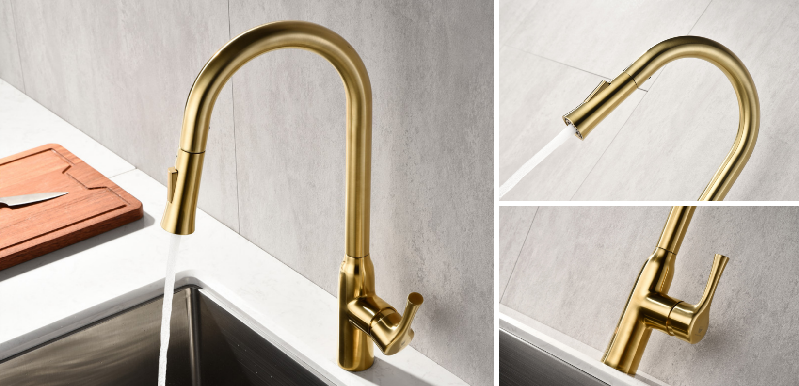 brushed gold kitchen faucet