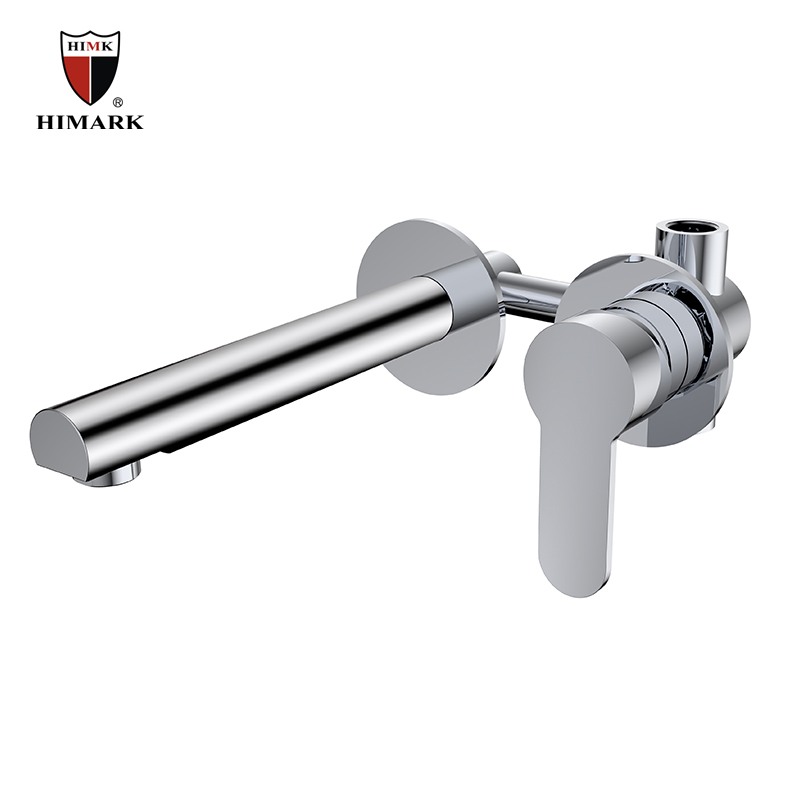 HIMARK brass chrome single handle wall mounted basin faucets for bathroom sink