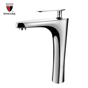 HIMARK brass modern single handle tall bathroom vessel sink faucet