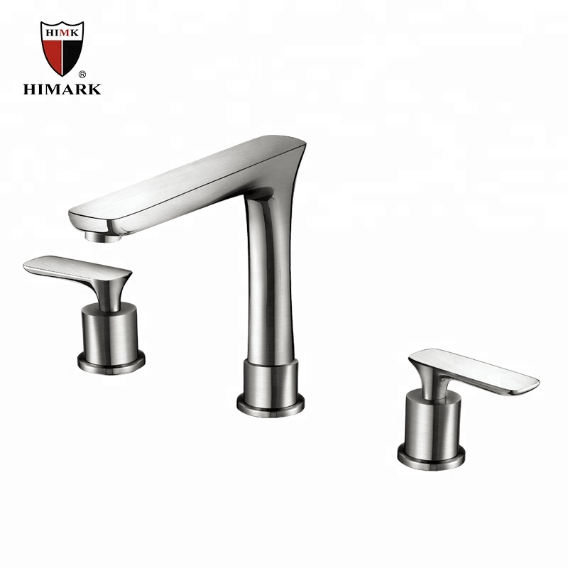 HIMARK cupc brass modern 3 holes dual handle lavatory sink faucet