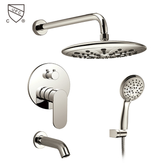 HIMARK brushed nickel three function bathroom concealed rain shower faucet