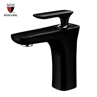 HIMAR brass modern black single handle bathroom sink faucet